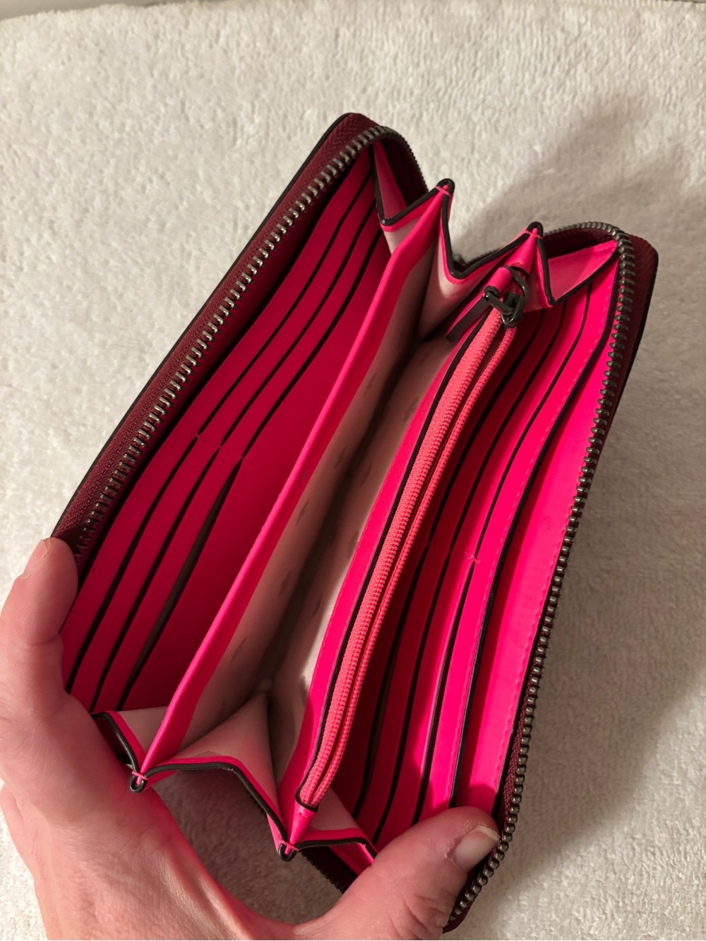 kate spade Red and Pink Heart-Stripe Zip Wallet - Picture 8 of 15